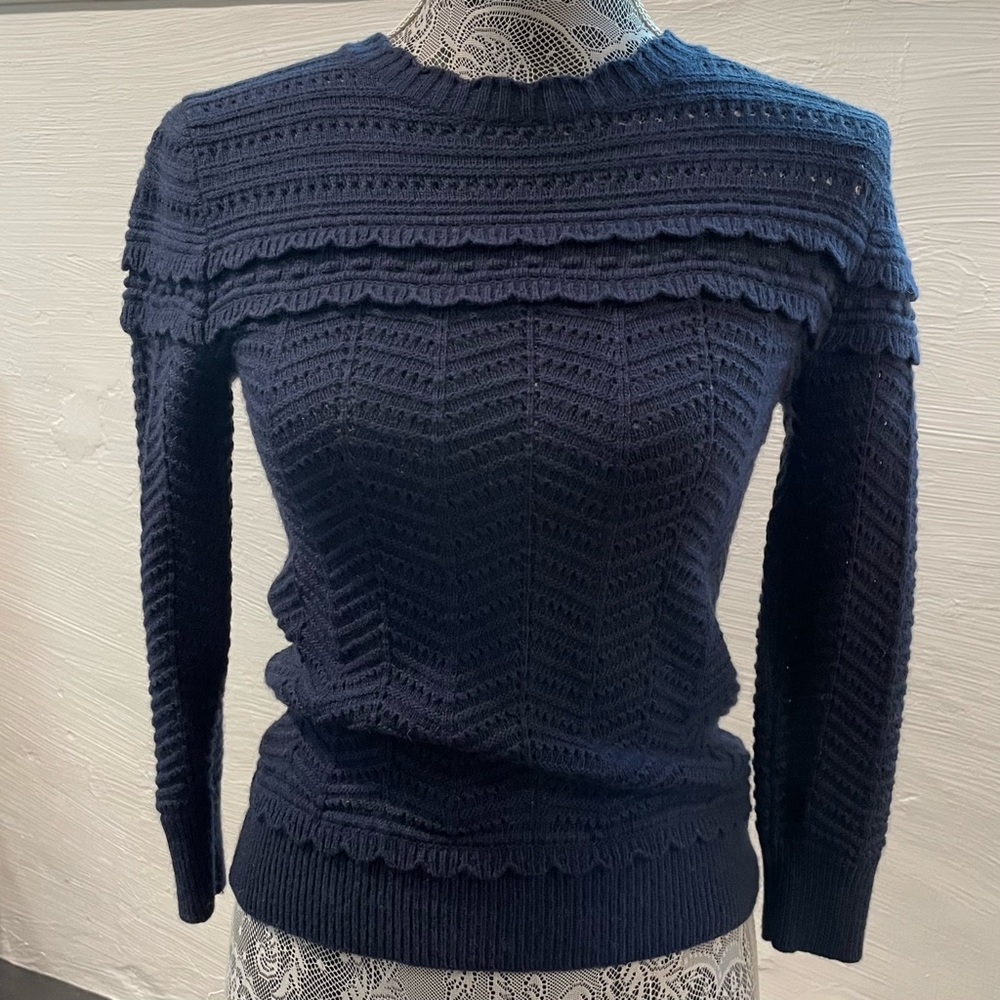 J. Crew Wool Ruffle Knit Sweater (XXS)